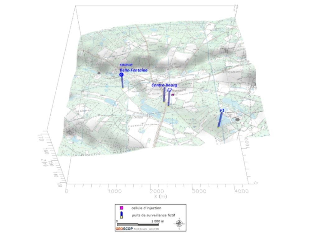 Modélisation hydrogéologique - Puits de surveillance panache polluant